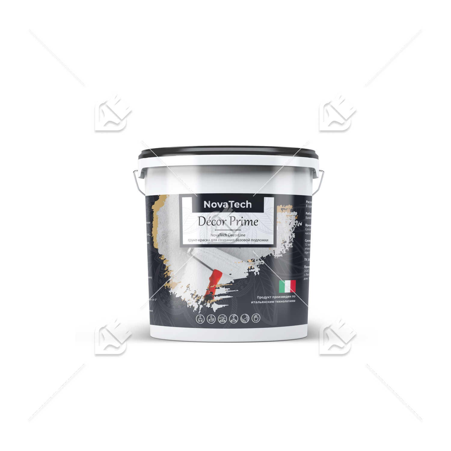 Грунт под покрытие декоративное с кварцевым наполнителем NovaTech Décor Prime 7 кг
