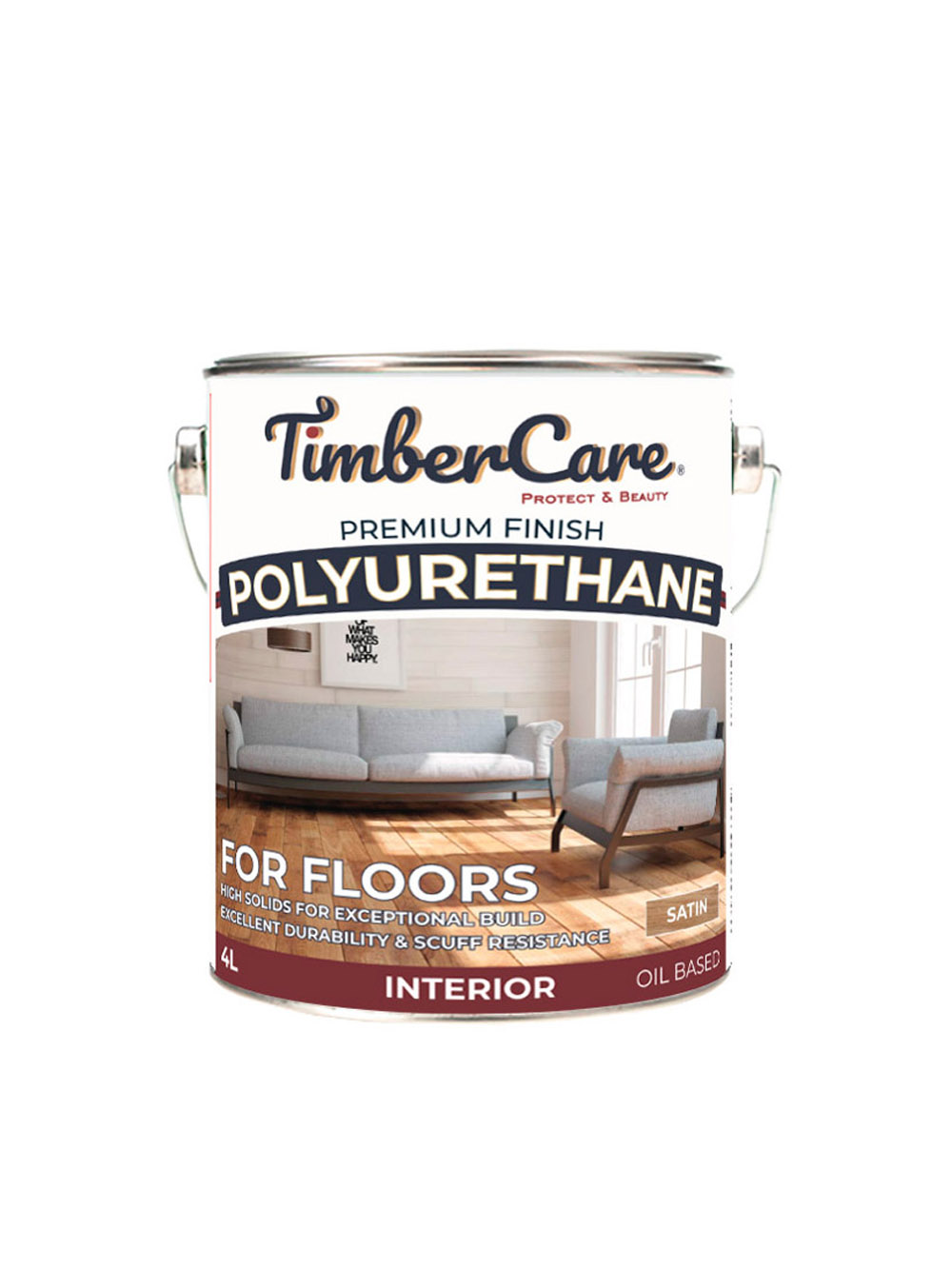 Лак полиуретановый для пола TimberCare Polyurethane износостойкий полуматовый 4 л