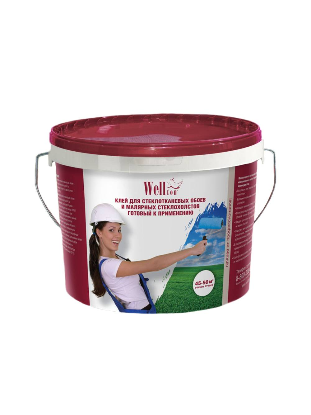 Клей "Wellton" для стеклообоев, готовый к применению 10кг