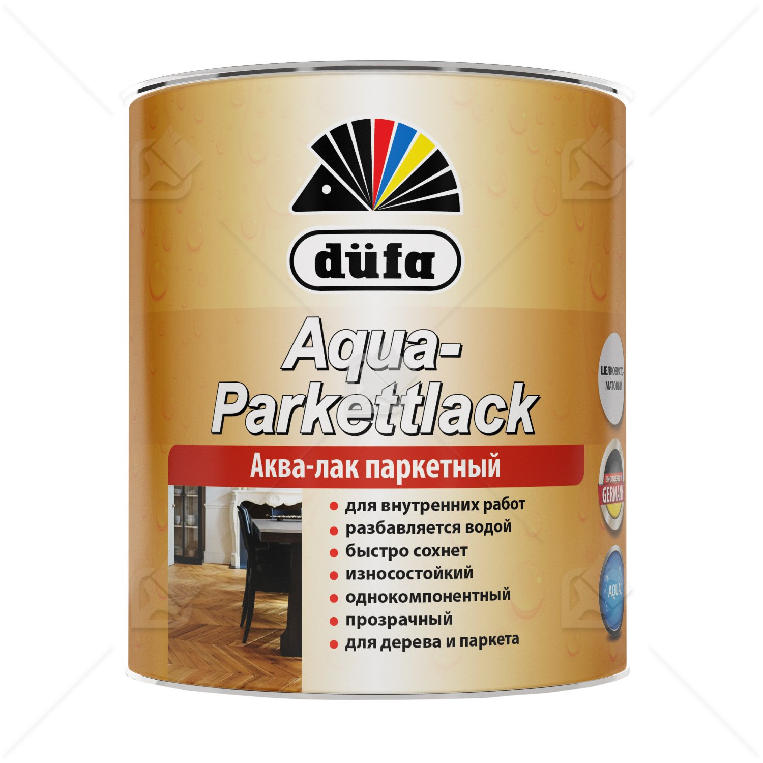 Лак паркетный на водной основе Dufa Aqua-Parkettlack шелковисто-матовый 0,75 л