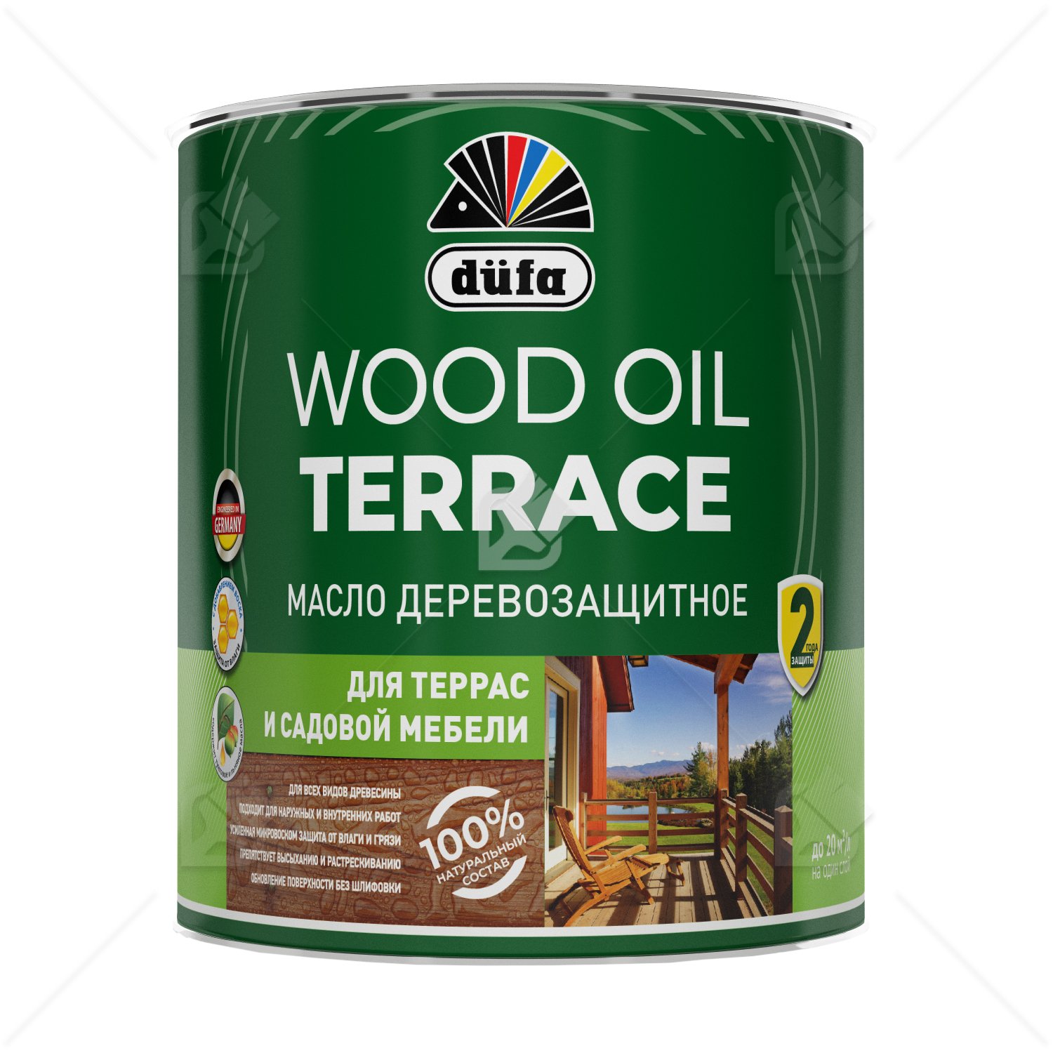 Масло деревозащитное для террас и садовой мебели Dufa Wood Oil Terrace бесцветный 1,9л