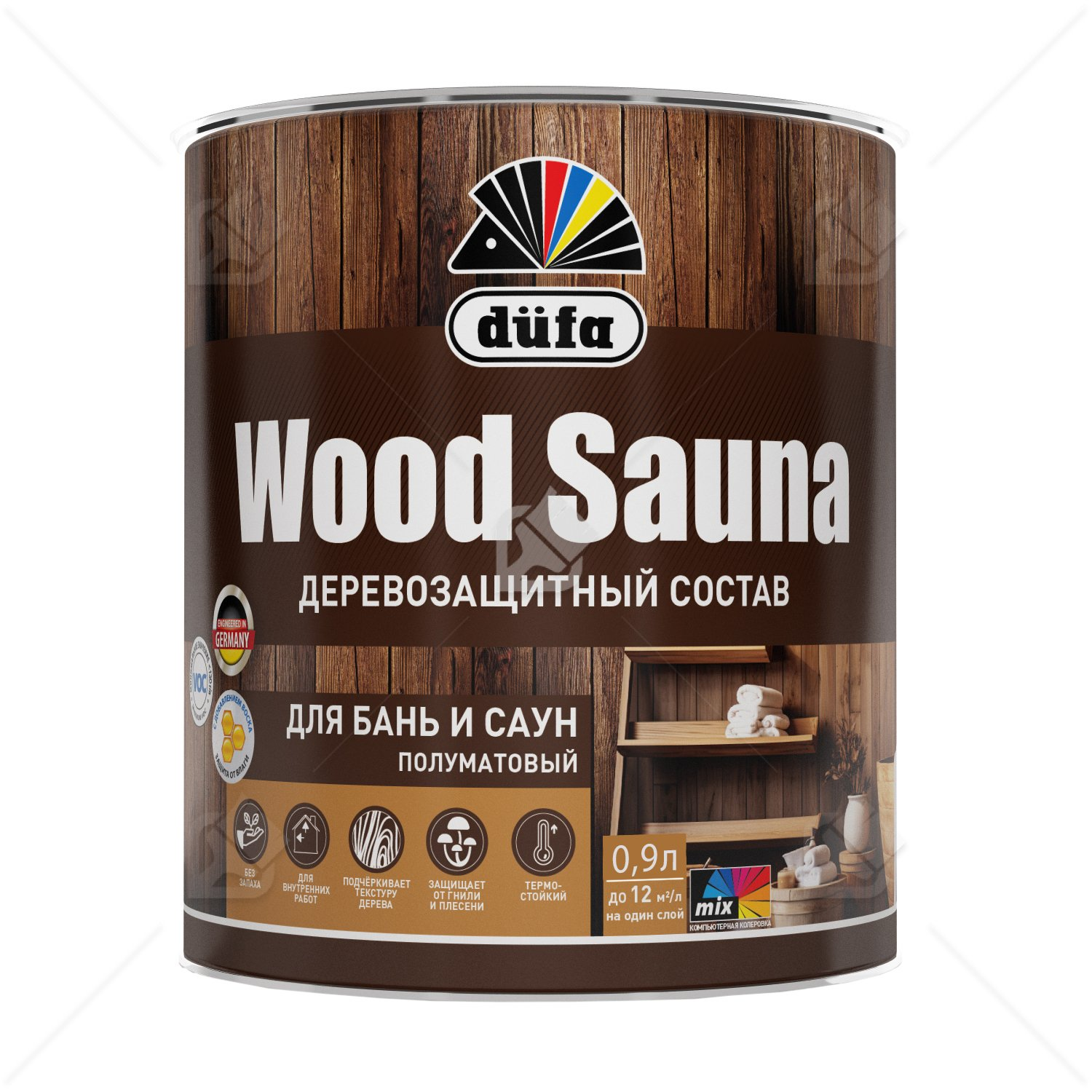 Лак для бань и саун Dufa Wood Sauna 0,9 л