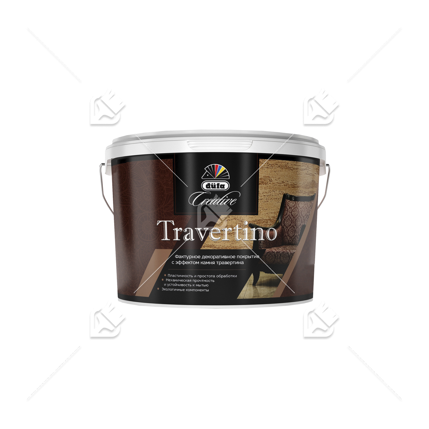 Штукатурка декоративная Travertino  эф. камня травертина   (15кг) Dufa Creative