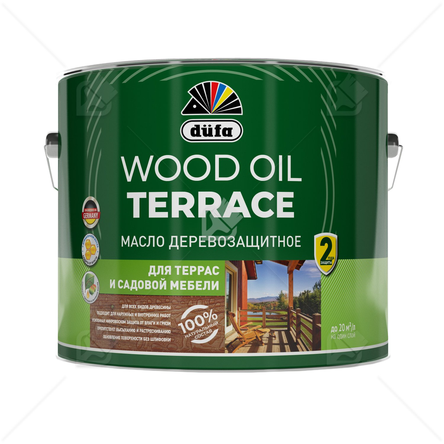 Масло деревозащитное для террас и садовой мебели Dufa Wood Oil Terrace бесцветный 9 л
