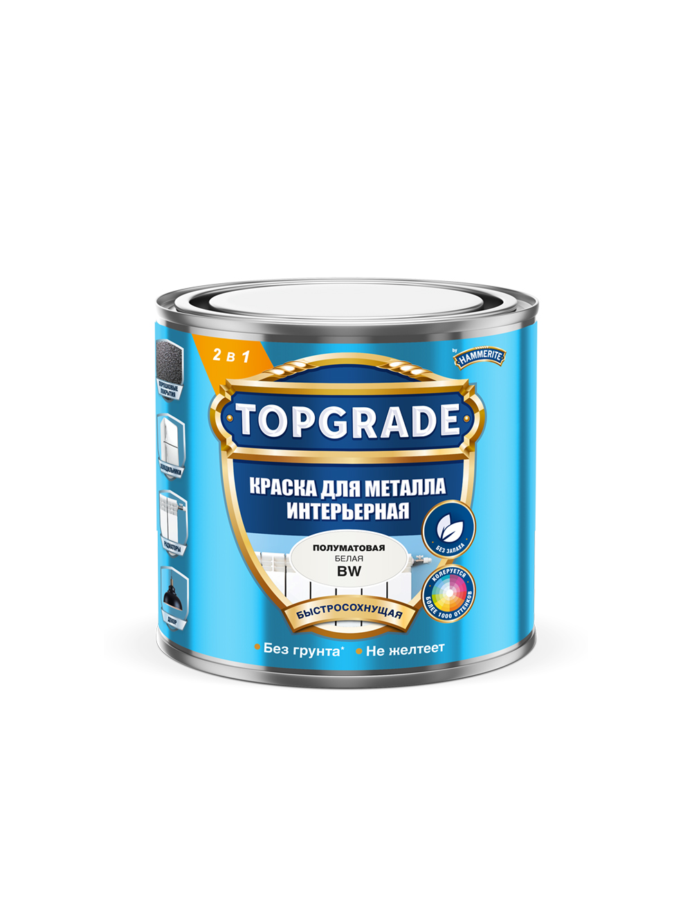 Краска для металлических поверхностей Topgrade интерьерная BW 0,5л