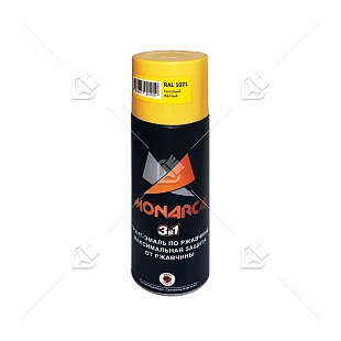 Грунт-эмаль по ржавчине аэрозольный акриловый Eastbrand Monarca RAL1021 рапсовый желтый 520 мл.