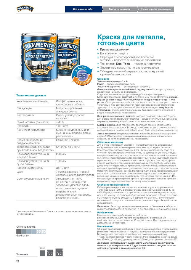 Краска для металлических поверхностей алкидная Hammerite молотковая серая 5 л.