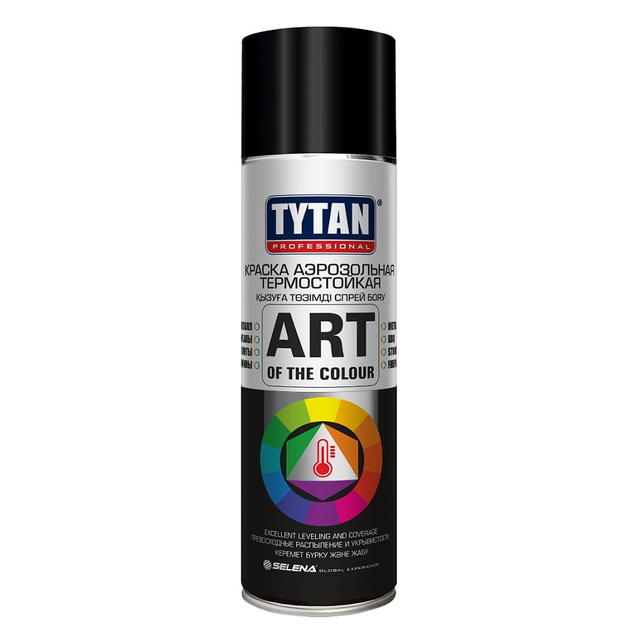 Краска универсальная аэрозольная термостойкая Tytan Professional Art of the colour черная 400 мл.
