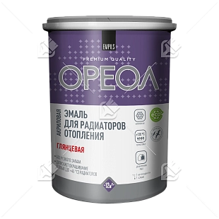 Эмаль для радиаторов Ореол акриловая термостойкая для внутренних работ глянцевая белая 1,1 кг