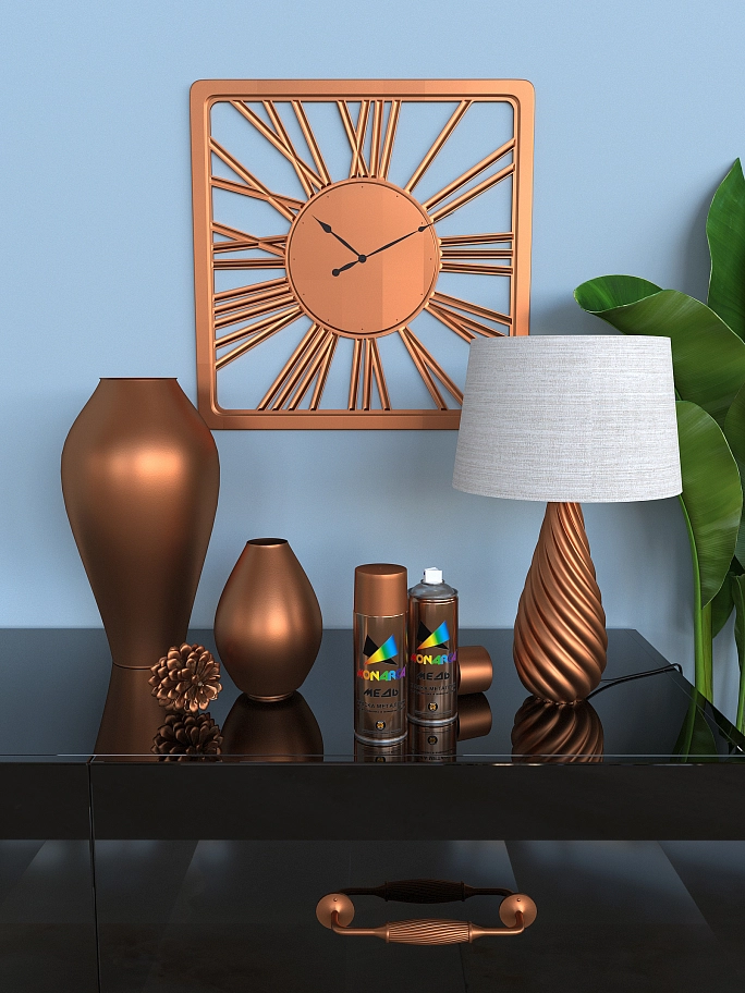 Краска универсальная аэрозольная акриловая Monarca металлик Медь 520 мл. 