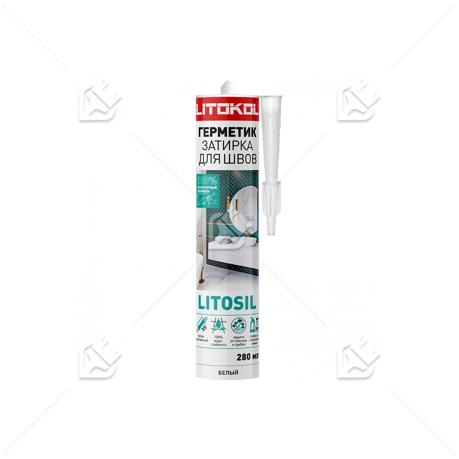 Герметик санитарный силиконовый Litokol Litosil черный графит 280 мл