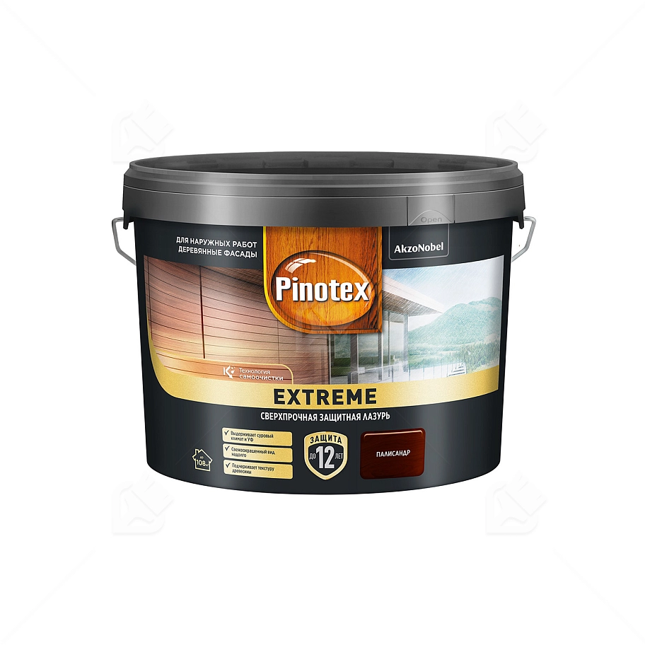 Пропитка декоративная для защиты древесины Pinotex Extreme палисандр полуматовая 9 л