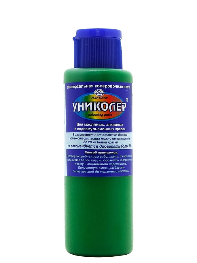 Паста колеровочная универсальная Аква-Колор Униколер 11.1 зелёная 100 мл.