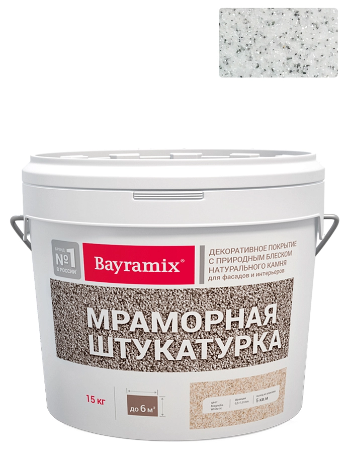 Штукатурка декоративная мраморная Bayramix Kashmir White-N 15 кг