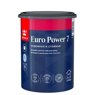 Краска интерная Tikkurila EURO POWER 7 С моющаяся, матовая 0,9л