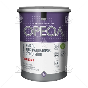 Эмаль для радиаторов Ореол акриловая термостойкая для внутренних работ глянцевая белая 0,5 кг