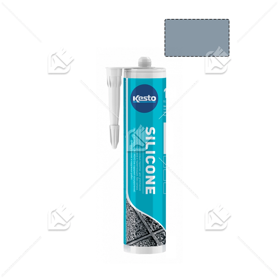 Герметик силиконовый санитарный нейтральный Kesto Silicone 42 сине-серый 310 мл