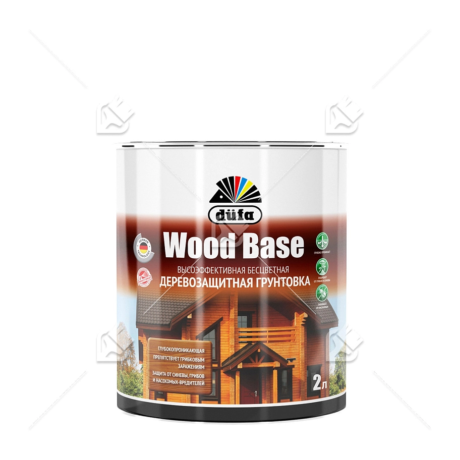 Грунт для защиты древесины Dufa Wood Base с биоцидом бесцветная 2 л.