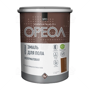 Эмаль для пола акриловая Ореол полуматовая золотисто-коричневая 0,9 кг