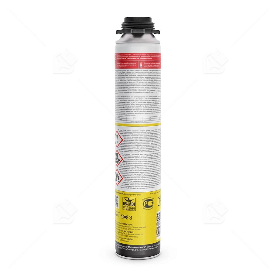 Пена профессиональная Soudal Окна-Двери 65 зимняя 820 мл