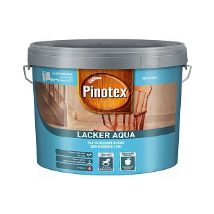 Лак для дерева на водной основе колеруемый Pinotex Lacker Aqua 70 глянцевый 9 л. 