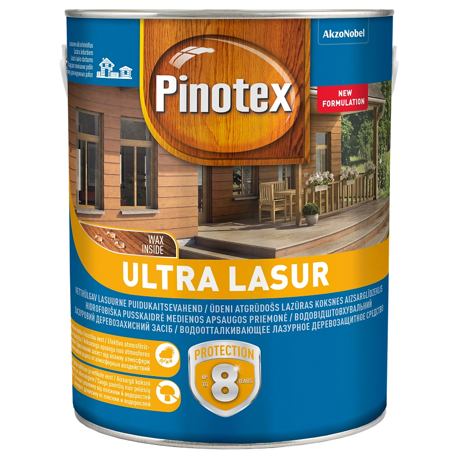 Пропитка декоративная для защиты древесины Pinotex Ultra AWB полуглянцевая бесцветная 3 л