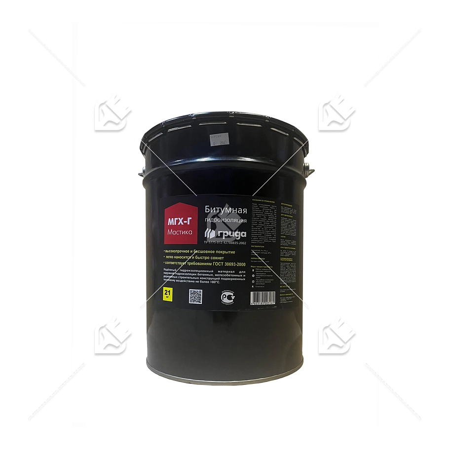 Мастика гидроизоляционная битумная Грида МГХ-Г 21 кг.