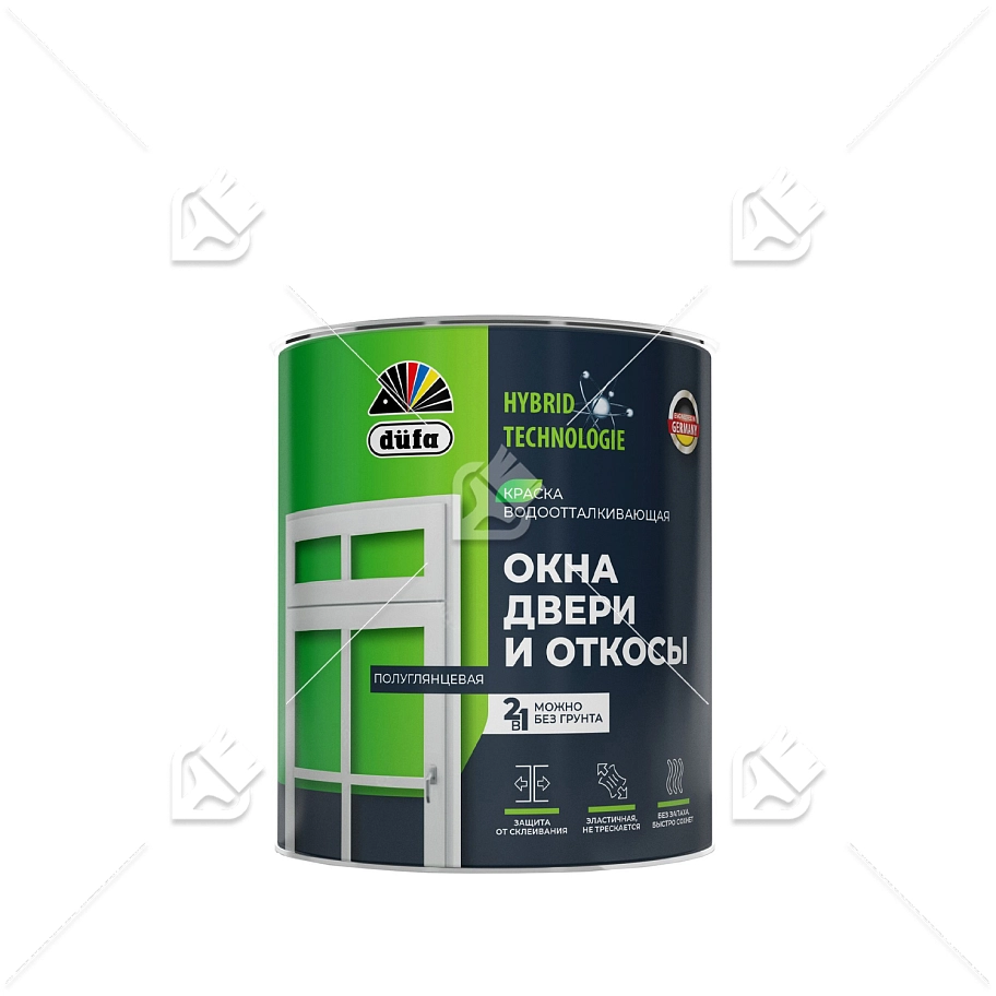 Краска для окон, дверей и откосов Dufa акриловая полуглянцевая база 3 0,65 л