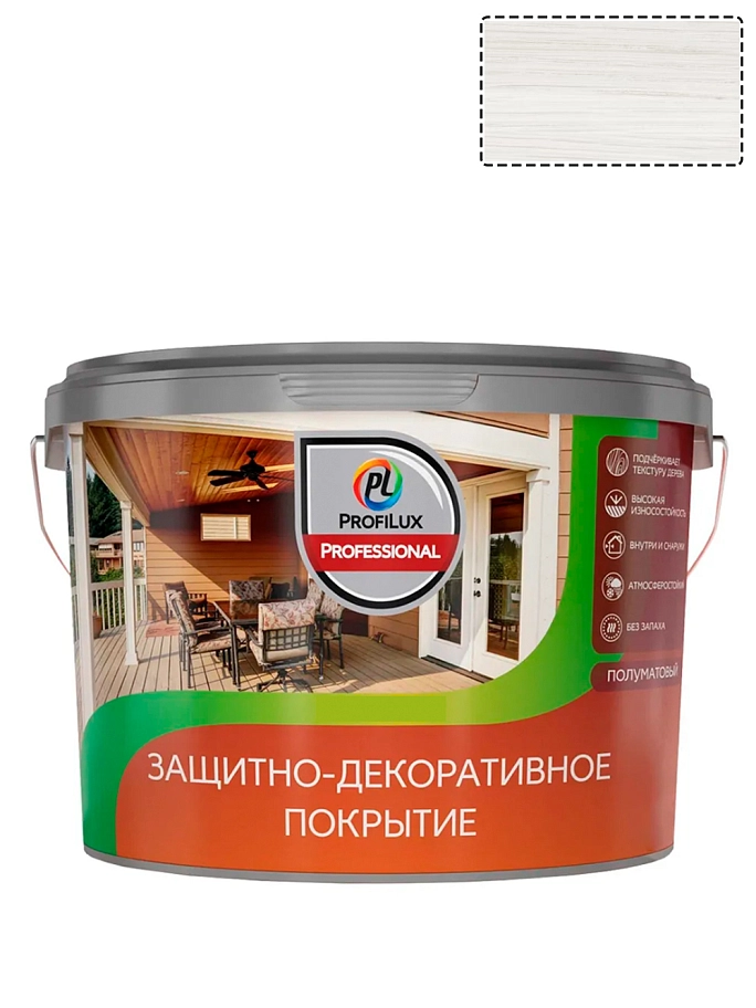 Лак для деревянных панелей акриловый защитно-декоративный Profilux Professional белый 2,5 л