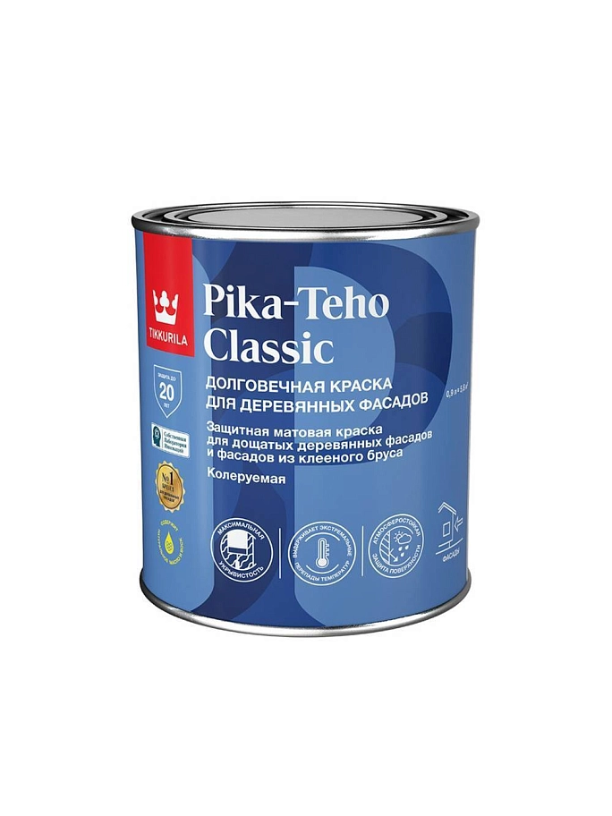 Краска для деревянных фасадов Tikkurila PIKA-TEHO CLASSIC A матовая 0,9л