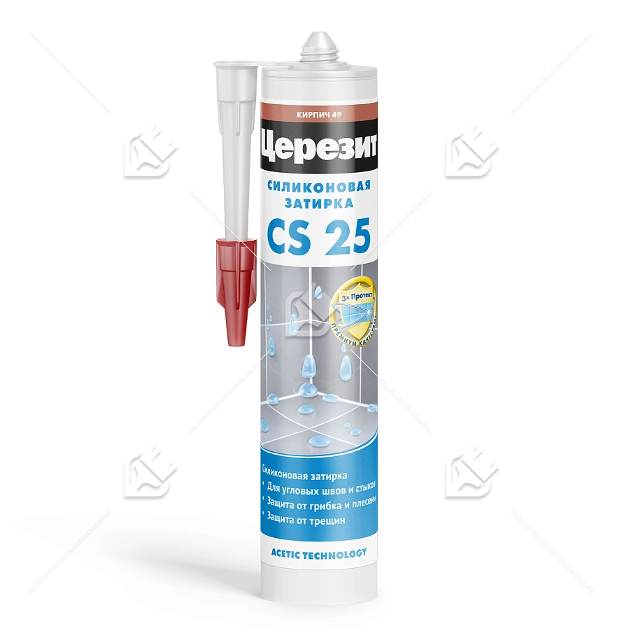 Герметик-затирка силиконовая противогрибковая Церезит CS 25 49 кирпич 280 мл