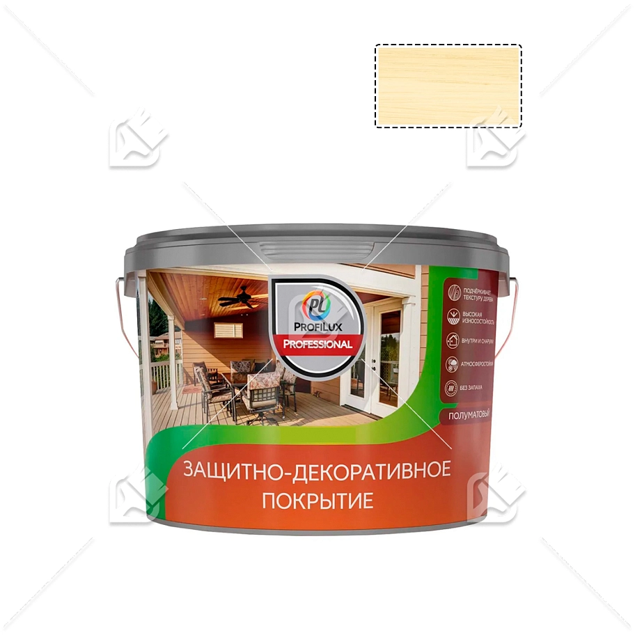 Лак для деревянных панелей акриловый защитно-декоративный Profilux Professional бесцветный 2,5 л