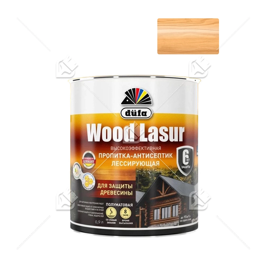 Пропитка лессирующая для защиты древесины Dufa Wood Lazur сосна 0,9 л