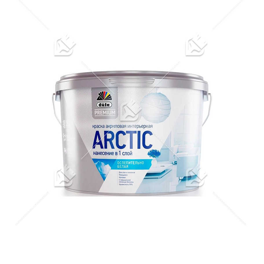 Краска для стен и потолков Dufa Premium Arctic глубокоматовая белая 2,5 л.
