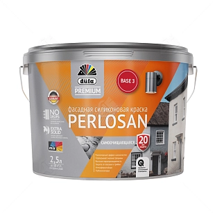Краска фасадная силиконовая самоочищающаяся Dufa Premium Perlosan база 3 2,5 л