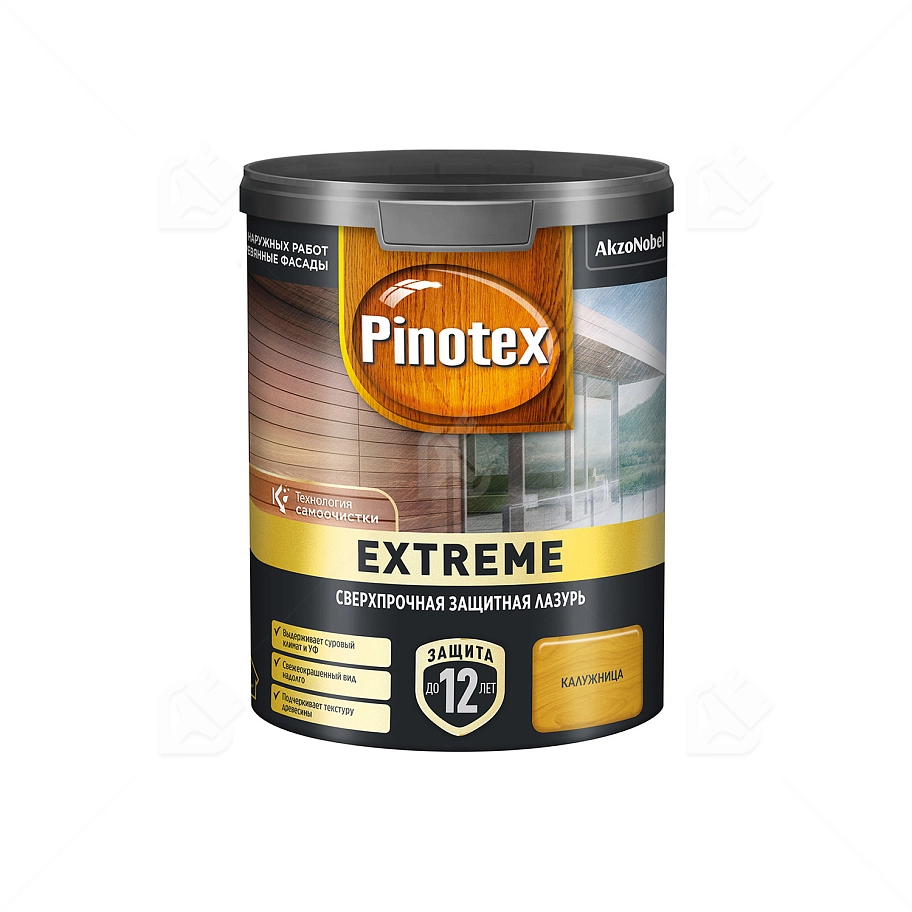 Пропитка декоративная для защиты древесины Pinotex Extreme калужница полуматовая 0,9 л