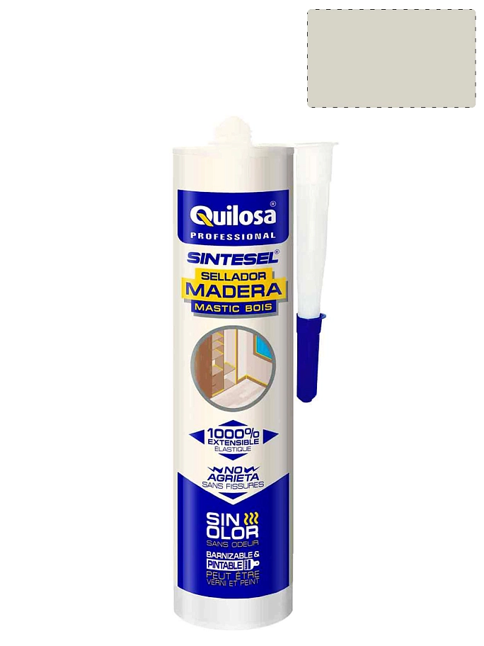 Герметик акрил-силиконовый для дерева Quilosa Madera Sintesel белёный дуб 280 мл.