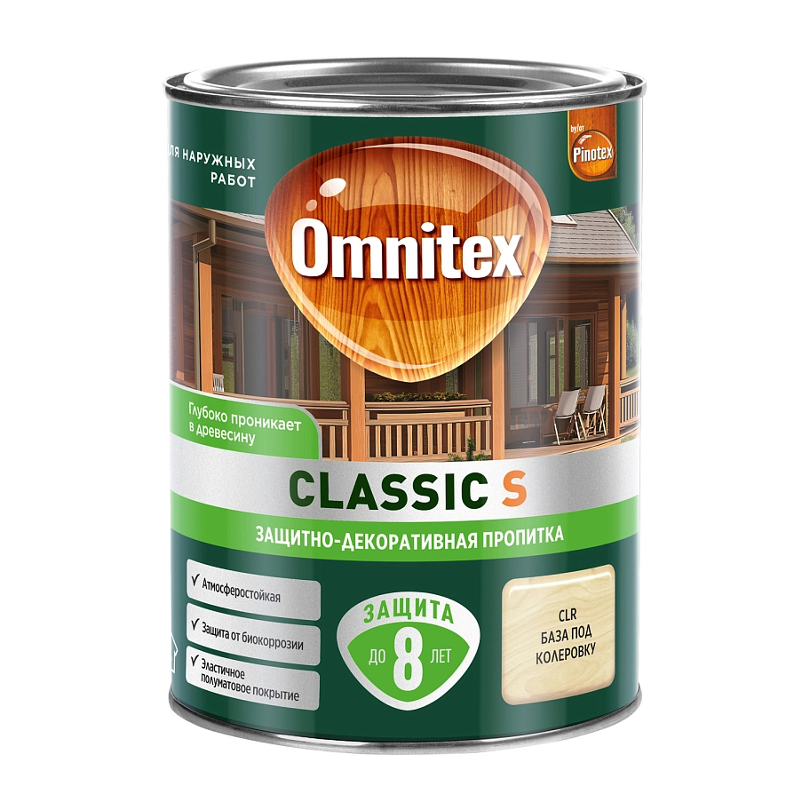 Защитно-декоративная пропитка Omnitex Classic S CLR 0,9л