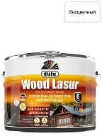 Пропитка лессирующая для защиты древесины Dufa Wood Lazur бесцветная 9 л