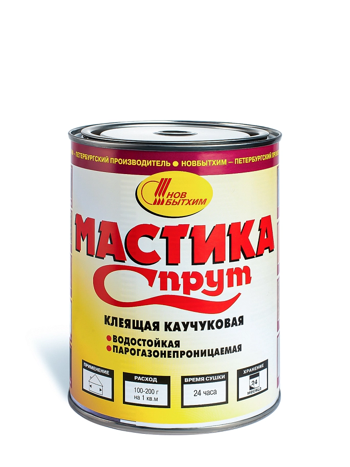 Мастика клеящая каучуковая Новбытхим Спрут 1 л