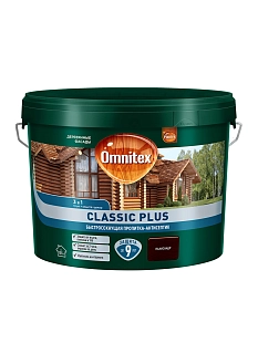 Пропитка декоративная для защиты древесины Omnitex Classic Plus 3 в 1 палисандр 9 л