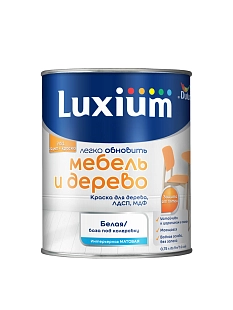 Краска для дерева водно-дисперсионная Luxium Мебель и дерево матовая база BW 0,75 л