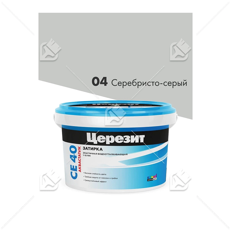ЦерезитЗатирка д/швов до 10мм (сереб.-серая 04) 2кг СЕ 40