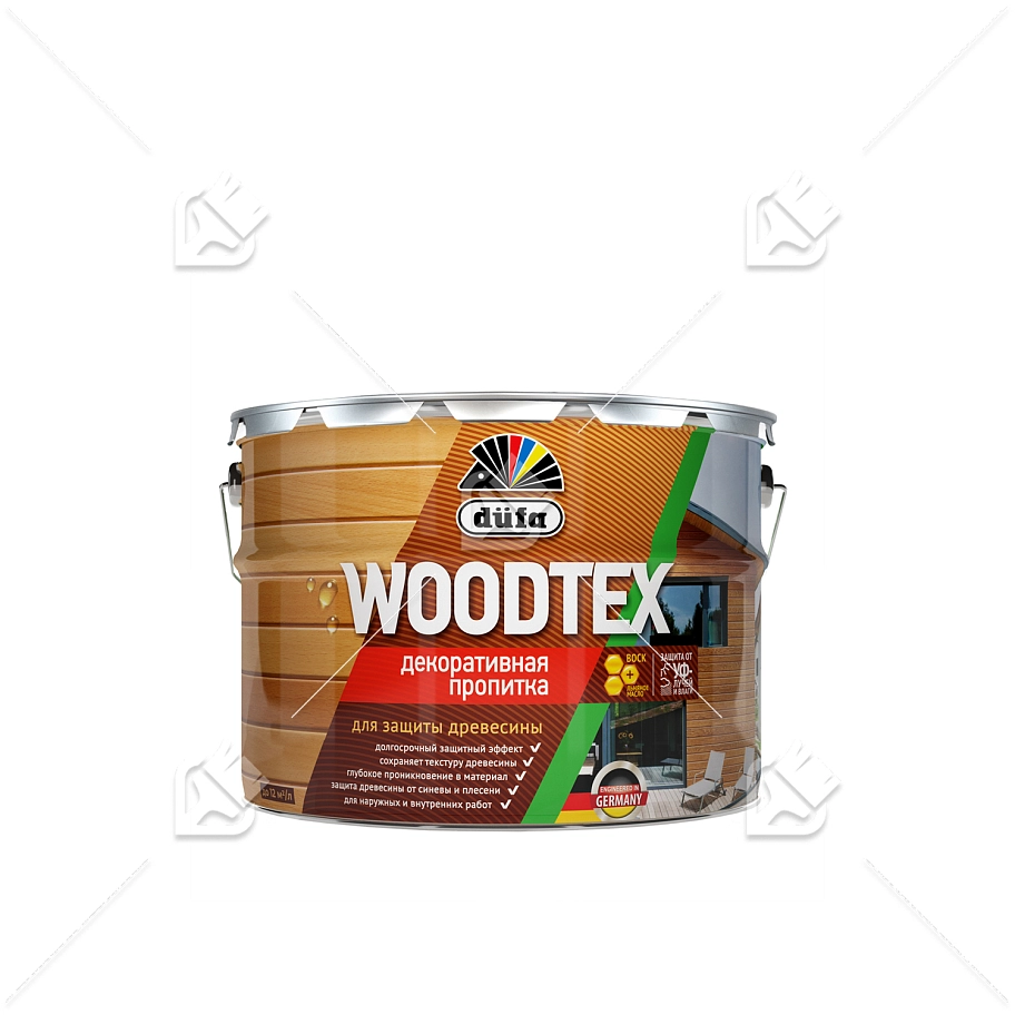 Пропитка декоративная для защиты древесины алкидная Dufa Woodtex рябина 9л