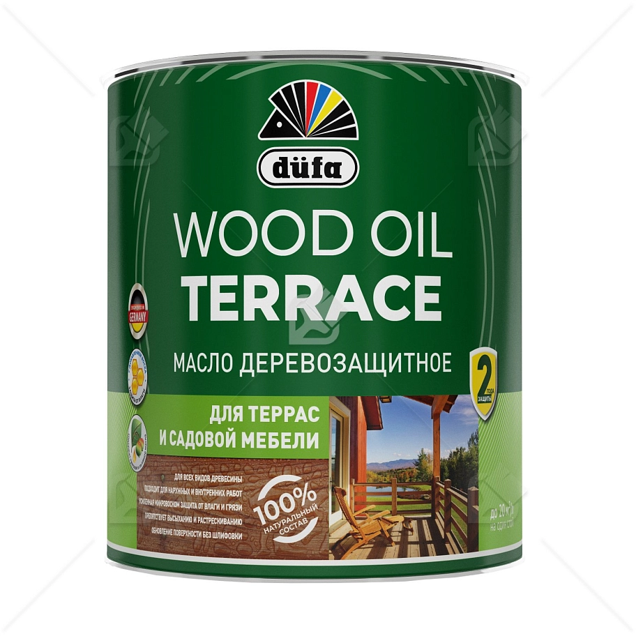 Масло деревозащитное для террас и садовой мебели Dufa Wood Oil Terrace орех 2л