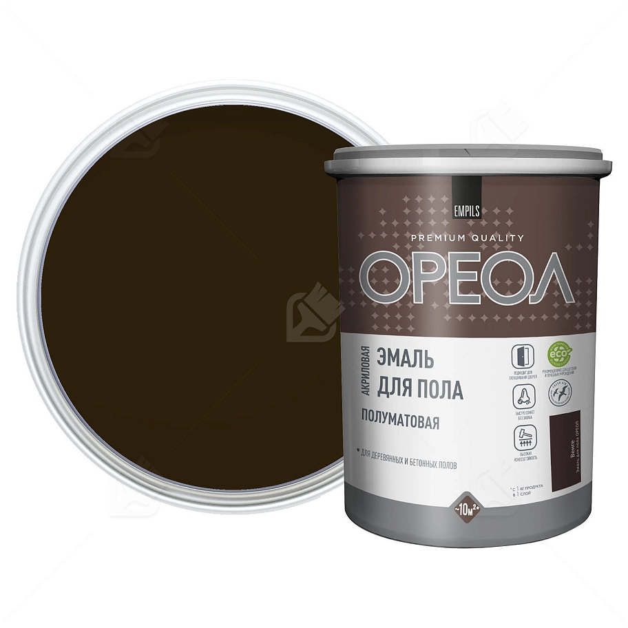 Эмаль для пола акриловая Ореол полуматовая венге 0,9 кг