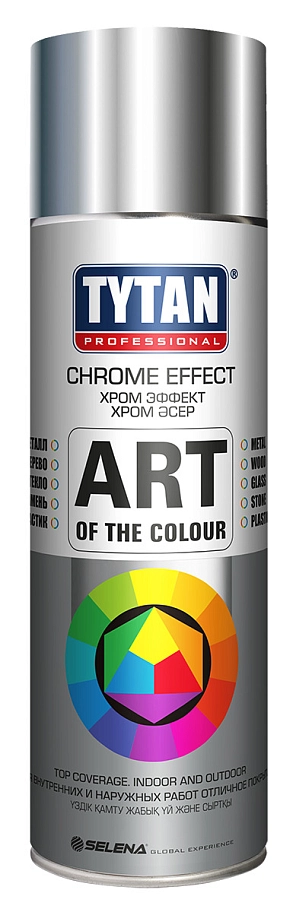 Краска универсальная аэрозольная акриловая Tytan Professional Art of the colour глянцевая хром 400 мл.