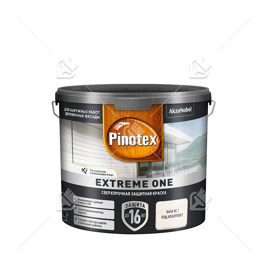 Краска для деревянных фасадов акриловая Pinotex Extreme One база BC полуматовая 2,35 л.