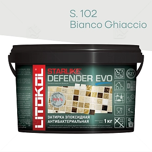 Затирка эпоксидная Litokol Starlike Defender Evo S.102 белый лёд 1 кг.