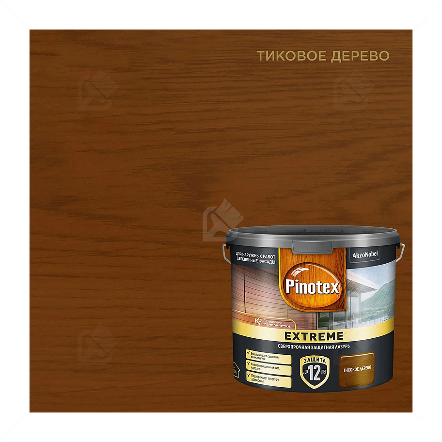 Пропитка декоративная для защиты древесины Pinotex Extreme тик полуматовая 2,5 л